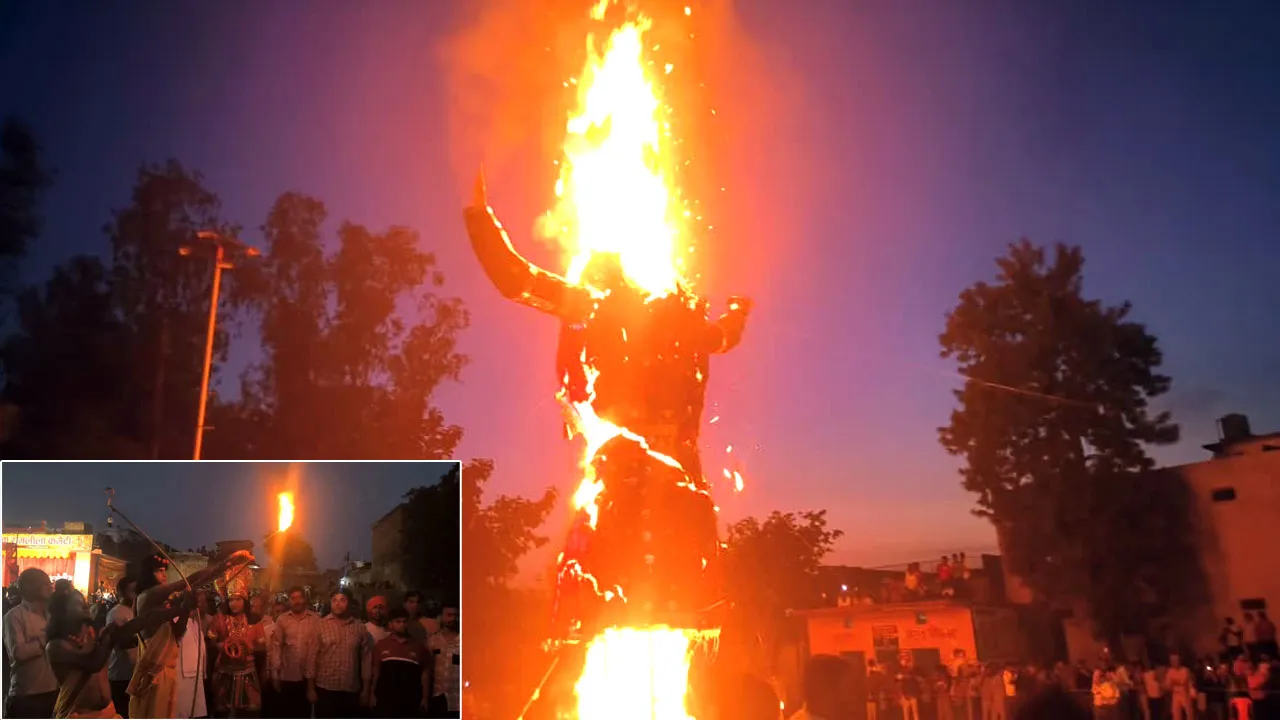 Ravan Dahan: मोरना, भोपा, ककरौली में जले दशानन के विशाल पुतले