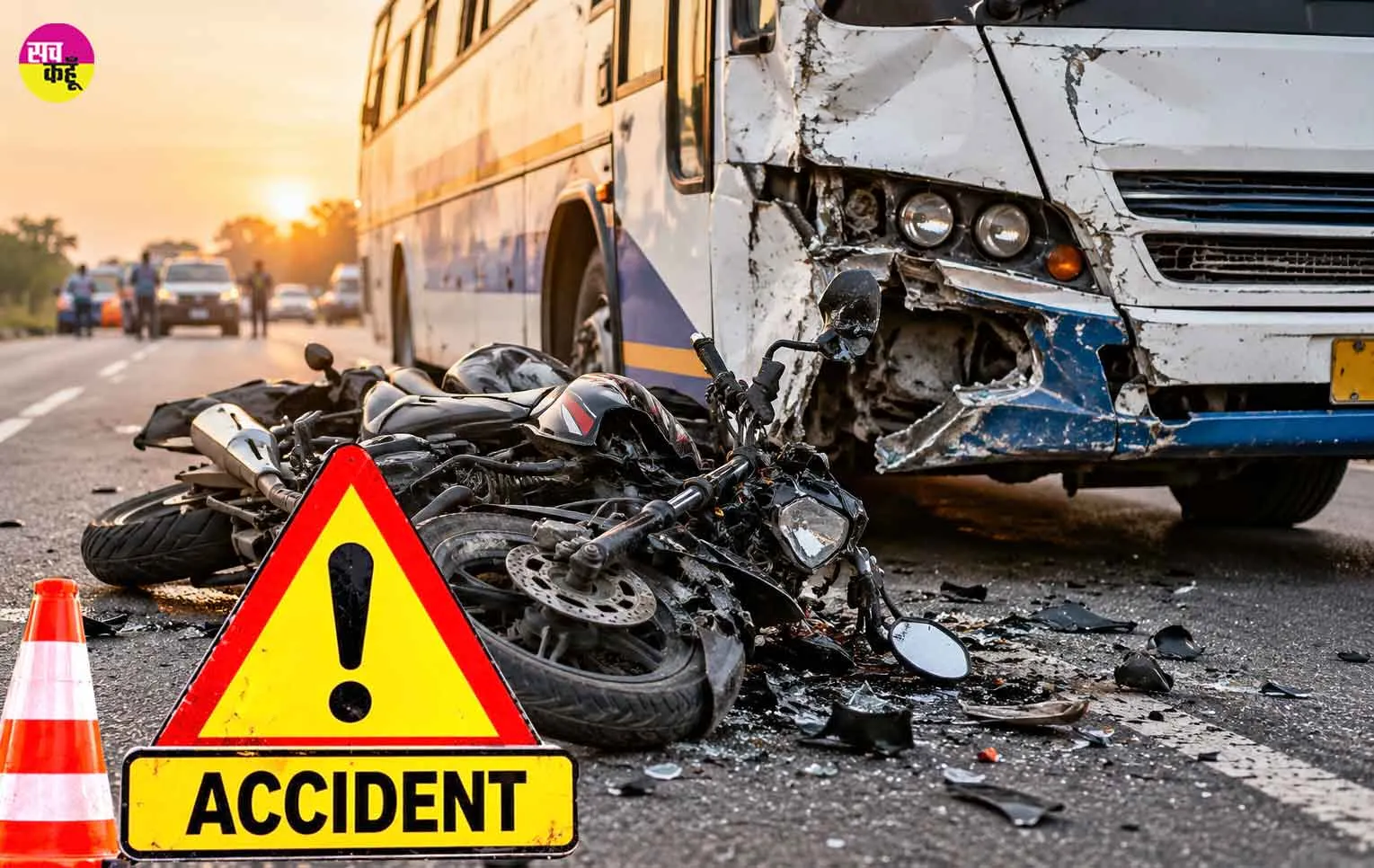 Hanumangarh Town Accident: बस की बाइक से आमने-सामने भिड़ंत, एक की मौत, दो गंभीर घायल 