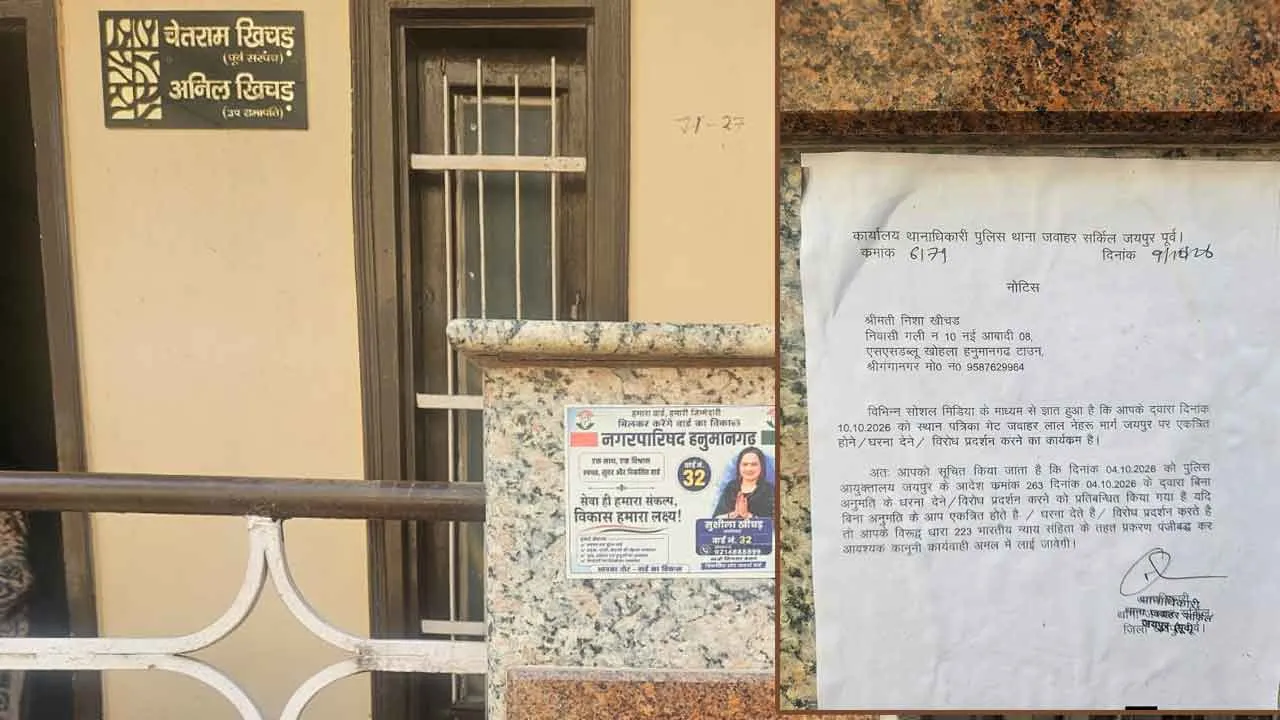 Nisha Khichar Notice: यूथ कांग्रेस नेता निशा खीचड़ को पुलिस का नोटिस 