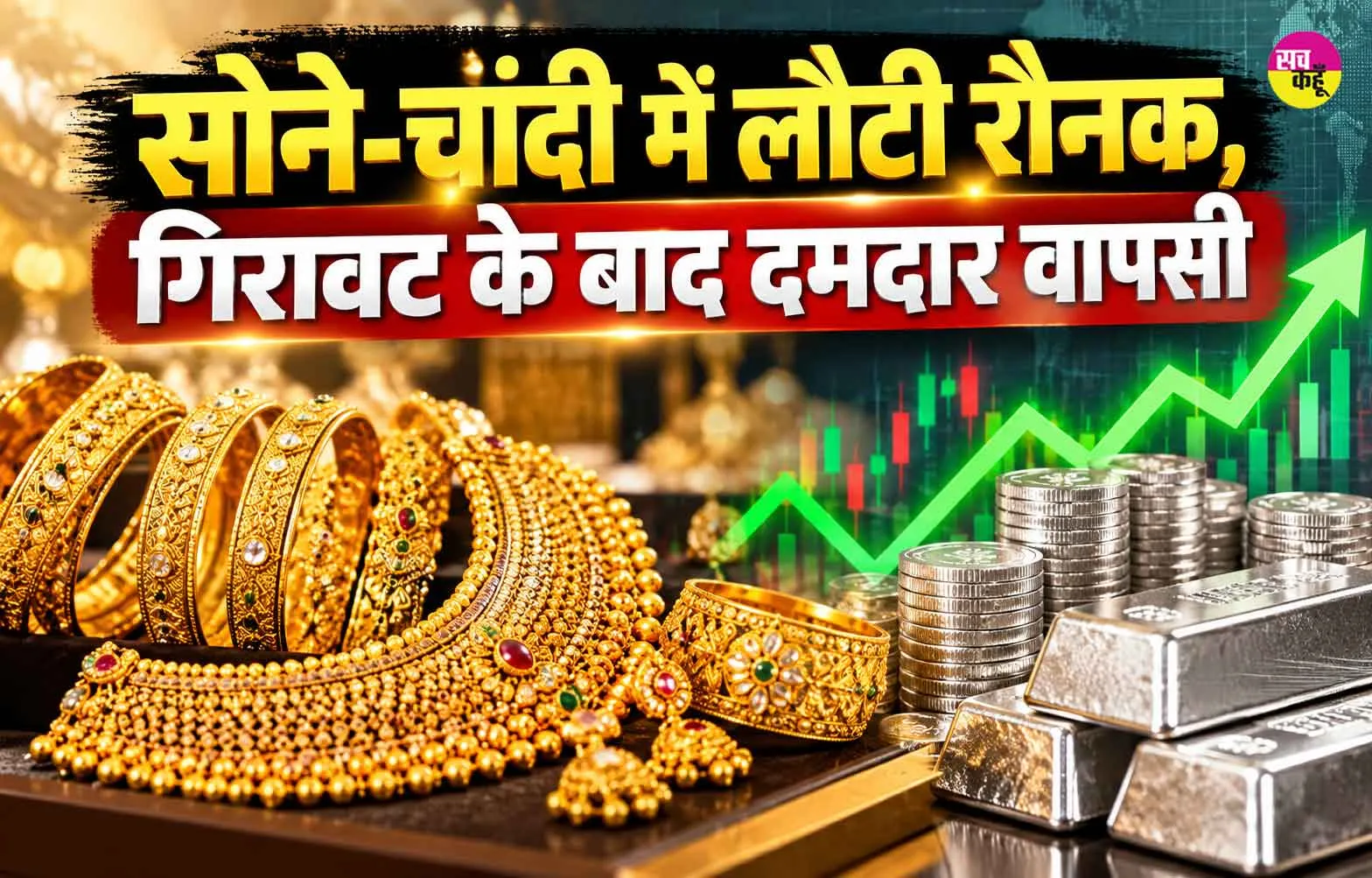 Gold Silver Prices Today: सोने-चांदी में लौटी रौनक, गिरावट के बाद दमदार वापसी