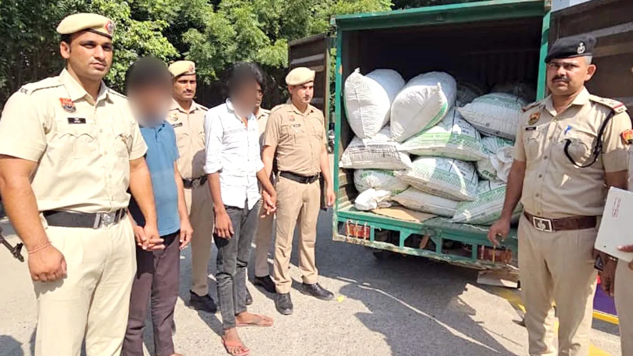 गुरुग्राम पुलिस ने सवा करोड़ का 673 किलो गांजा पकड़ा, दो गिरफ्तार  