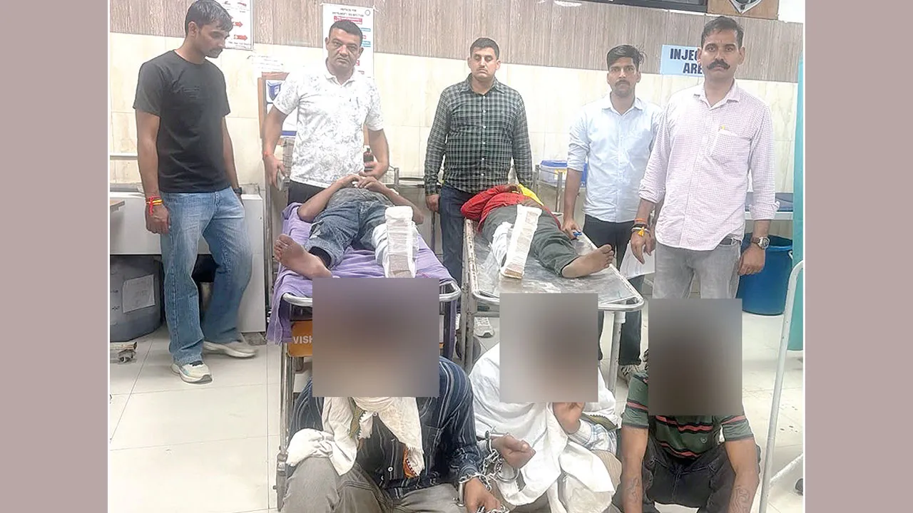 कस्टडी से भागने पर युवकों की टांगों में लगी चोट, घायल