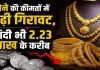 Gold-Silver Price Today: सोने की कीमतों में बढ़ी गिरावट, चांदी भी 2.23 लाख के करीब, वैश्विक स्तर पर स्थिरता का असर