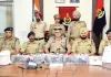 6 पिस्तौल, 4.409 किलोग्राम हेरोइन, 12.90 लाख की ड्रग मनी सहित 10 गिरफ्तार