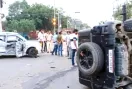 Road Accident: शराब के नशे में तेज रफ्तार थार चला रहे युवकों ने कार को मारी टक्कर, पलटी थार, परिवार के 4 लोग घायल