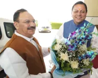 उत्तराखंड के मुख्यमंत्री ने जेपी नड्डा का उत्तराखंड पहुंचने पर किया स्वागत