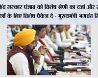 केंद्र सरकार पंजाब को विशेष श्रेणी का दर्जा और सरहदी क्षेत्रों के लिए विशेष पैकेज दे - मुख्यमंत्री भगवंत सिंह मान