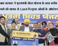 पंजाब सरकार ने मुख्यमंत्री सेहत योजना के तहत करीब 2 करोड़ रुपये की लागत से 3,524 निःशुल्क आँखों के ऑपरेशन करवाए
