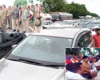 ट्रेड डील के विरोध में दिल्ली जा रहे किसानों को बसताड़ा टोल पर रोका