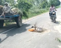 दरक गया भोकरहेड़ी-शुकतीर्थ मार्ग, दुर्घटना की आशंका