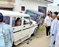 बरसीन में पुलिस की तेज रफ्तार बोलेरो ने नई स्कॉर्पियो को मारी टक्कर, 2 घायल
