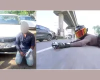 महिला बाइकर को कार से टक्कर मारने का आरोपी राजस्थान से काबू