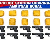 अमृतसर ग्रामीण पुलिस ने 10 किलो हेरोइन और 10 अवैध पिस्तौल के साथ 4 आरोपियों को किया गिरफ्तार