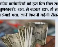 DA Hike Latest Update:  केंद्रीय कर्मचारियों को इस दिन मिल सकती है खुशखबरी! 60% से बढ़कर 63% हो सकता है महंगाई भत्ता, जानें कितनी बढ़ेगी सैलरी