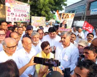 कांग्रेस ने पैदल मार्च निकाल मुख्य चुनाव आयुक्त ज्ञानेश कुमार का मांगा इस्तीफा