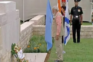मोदी पहुंचे हाइफा , पहले विश्व युद्ध में शहीद हुए 44 भारतीयों को दी श्रद्धांजलि