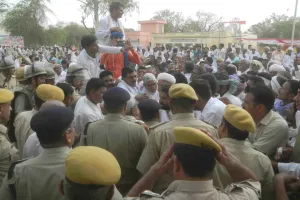 विरोध: किसान सभा आयोजित , अधूरी सूईं ब्रांच निर्माण को लेकर प्रदर्शन