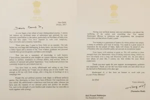 प्रधानमंत्री मोदी ने प्रणब मुखर्जी को लिखा इमोशनल लेटर