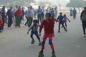 छोटे बच्चों ने स्केटिंग में दिखाई प्रतिभा