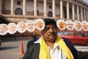 मोदी के ‘दस सिर’ लगाकर आये तेदेपा सांसद