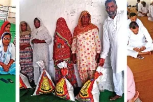 नामचर्चा में गूंजा राम नाम, जरुरतमंदों को राशन वितरित