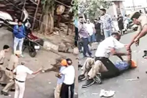 दिल्ली पुलिस  की बर्बरता