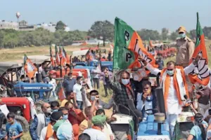 कृषि कानूनों के समर्थन में भाजपा ने निकाली ट्रैक्टर यात्रा