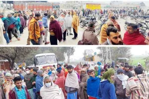 खाद न मिलने से गुस्साए किसानों ने लगाया जाम