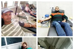 उपचाराधीन मरीजों हेतु चार डेरा प्रेमियों ने किया रक्तदान
