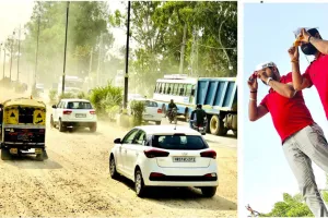 7 साल से बन रही सड़क को आम आदमी ने दूरबीन से निहारा