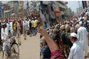 इस्लाम के खिलाफ विवादित टिप्पणी को लेकर जामा मस्जिद के बाहर प्रदर्शन