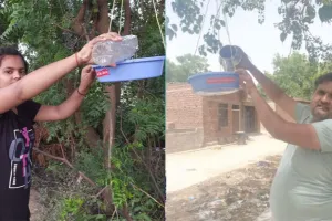 कनीना के सेवादारों ने पक्षियों के लिए रखे दाना-पानी के सकोरे