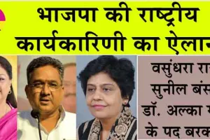 Rajasthan: भाजपा की राष्ट्रीय कार्यकारिणी का ऐलान
