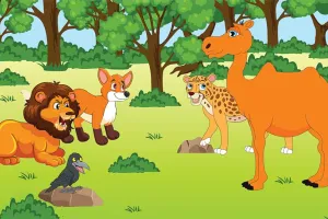 शेर, ऊंट, सियार और कौवा, पंचतंत्र की कहानी