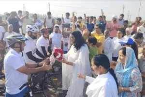 नशा मुक्ति जागरूकता साइकिल रैली का खरखौदा पहुंचने पर स्वागत