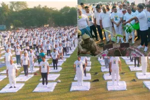 फिरोजाबाद जिले में मनाया गया 10वाँ योग दिवस, मंत्री व अधिकारियों के किया योग