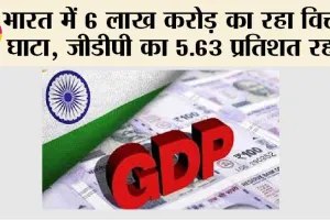Fiscal deficit: भारत में 6 लाख करोड़ का रहा वित्तीय घाटा, जीडीपी का 5.63 प्रतिशत रहा