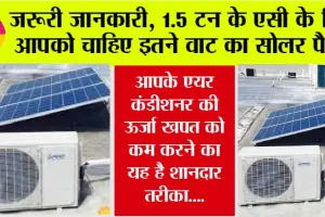 Solar Panel: जरूरी जानकारी, 1.5 टन के एसी के लिए आपको चाहिए इतने वाट का सोलर पैनल