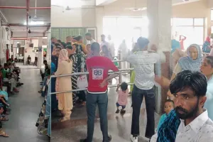 नागरिक अस्पताल कैथल में हड़ताल के चलते इंतजार में बैठे