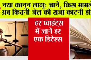 New Criminal Laws: नया कानून लागू: जानें, किस मामले में अब कितनी जेल की सजा काटनी होगी?
