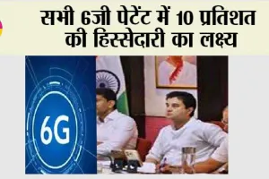 सभी 6जी पेटेंट में 10 प्रतिशत की हिस्सेदारी का लक्ष्य