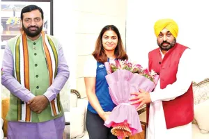 ओलंपिक विजेता मनु भाकर को हरियाणा एवं पंजाब के मुख्यमंत्रियों ने किया सम्मानित