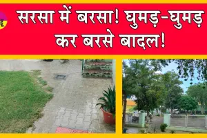 सरसा में बरसा! घुमड़-घुमड़ कर बरसे सरसा में बादल!