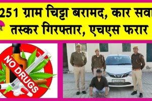 251 ग्राम चिट्टा बरामद, कार सवार तस्कर गिरफ्तार, एचएस फरार