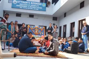 Ram Mandir Pran Pratishtha Anniversary: श्री राम की मूर्ति प्राण प्रतिष्ठा के अवसर पर उत्थान संस्थान के दिव्यांग बच्चो ने प्रकट किए अपने भाव