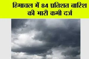 हिमाचल में 84 प्रतिशत बारिश की भारी कमी दर्ज