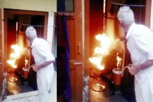 Gas Leak: गैस लीक होने से सिलेंडर में लगी भीषण आग, घरेलू सामान जलकर खाक