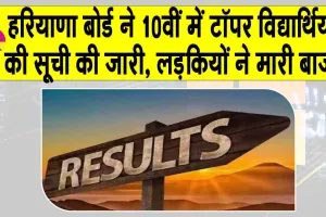 HBSE 10th Result: 10वीं के परीक्षा में ये चार विद्यार्थी इतने अंक लेकर रहे टॉप, लड़कियों ने मारी बाजी