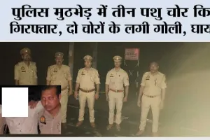 पुलिस मुठभेड़ में तीन पशु चोर किए गिरफ्तार, दो चोरों के लगी गोली, घायल