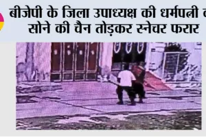 बीजेपी के जिला उपाध्यक्ष की धर्मपत्नी की सोने की चैन तोड़कर स्नेचर फरार